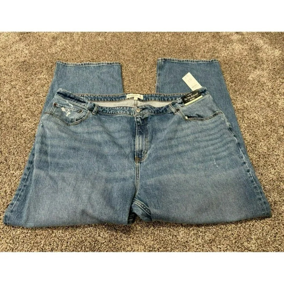 NWT abercrombie and fitch the 90’s relaxed jean high rise SZ 36/22 - Picture 2 of 5